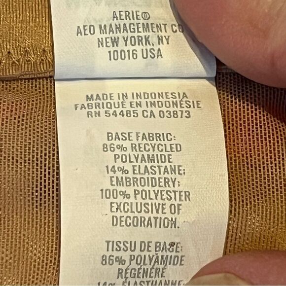 Aerie Show Off Balconette Bra Underwire Lace Lining Tan/Pink Floral Size 36B - Picture 5 of 7